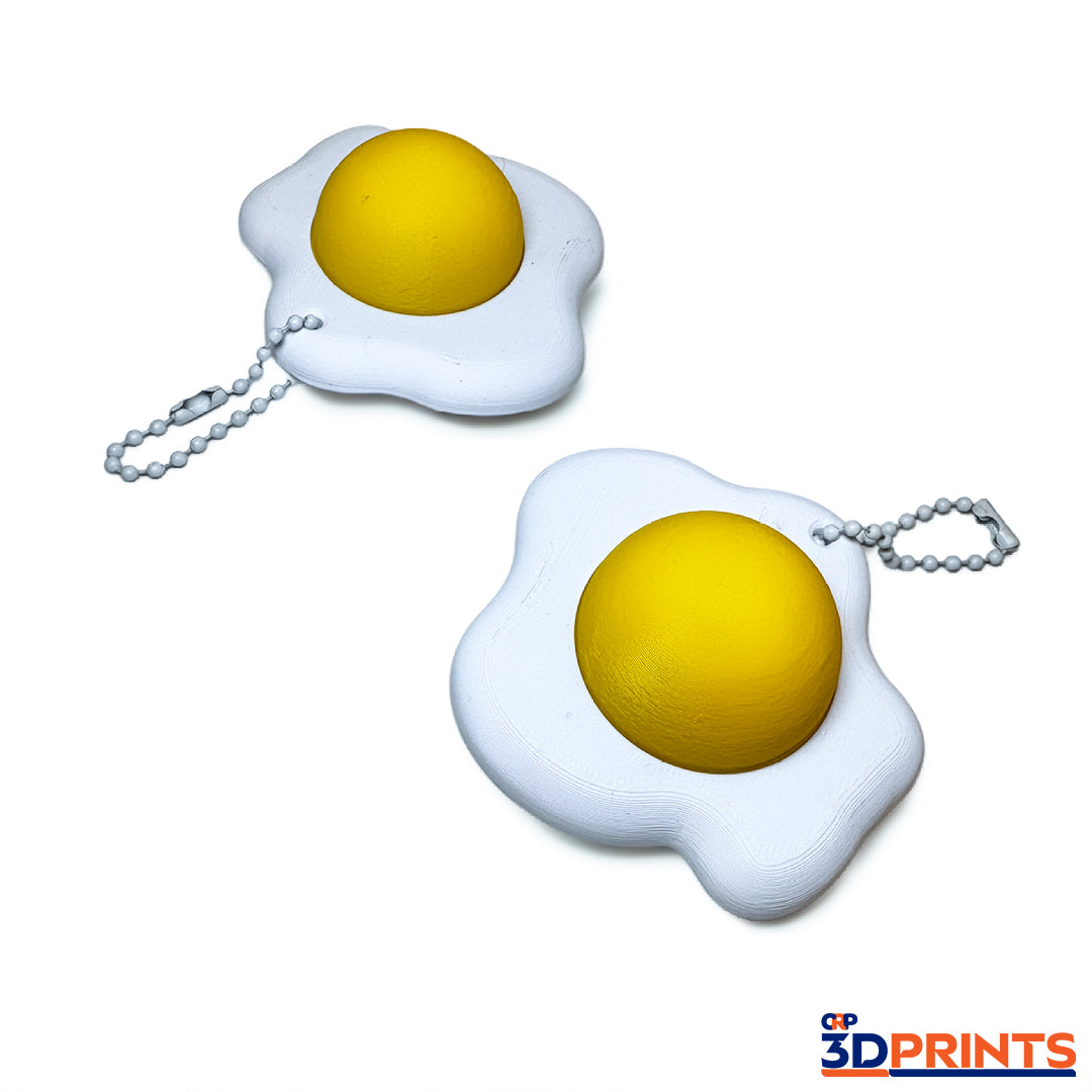 Fried Egg Fidget Clicker Keyring