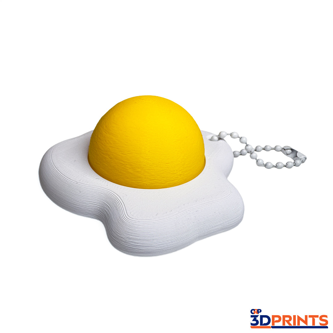 Fried Egg Fidget Clicker Keyring