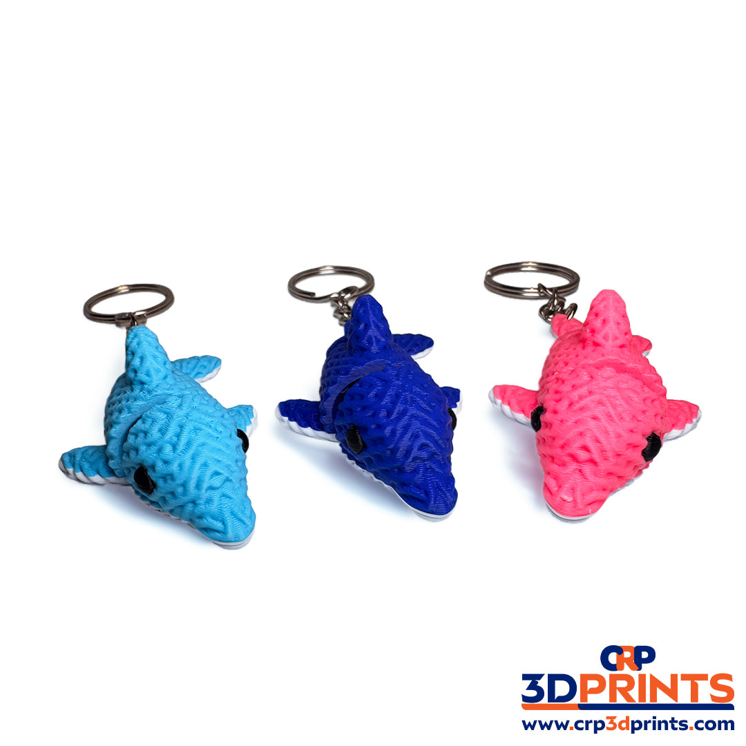 Knitted Flexi Dolphin Keyring