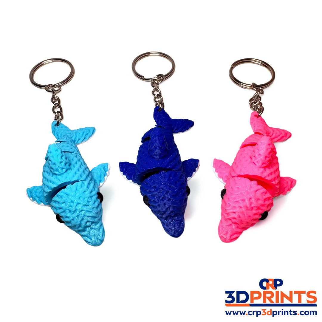 Knitted Flexi Dolphin Keyring