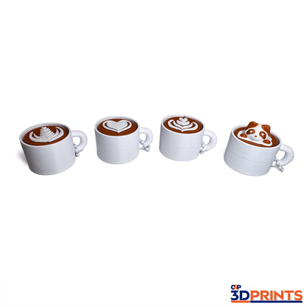 Latte Art Fidget Clicker Keyring