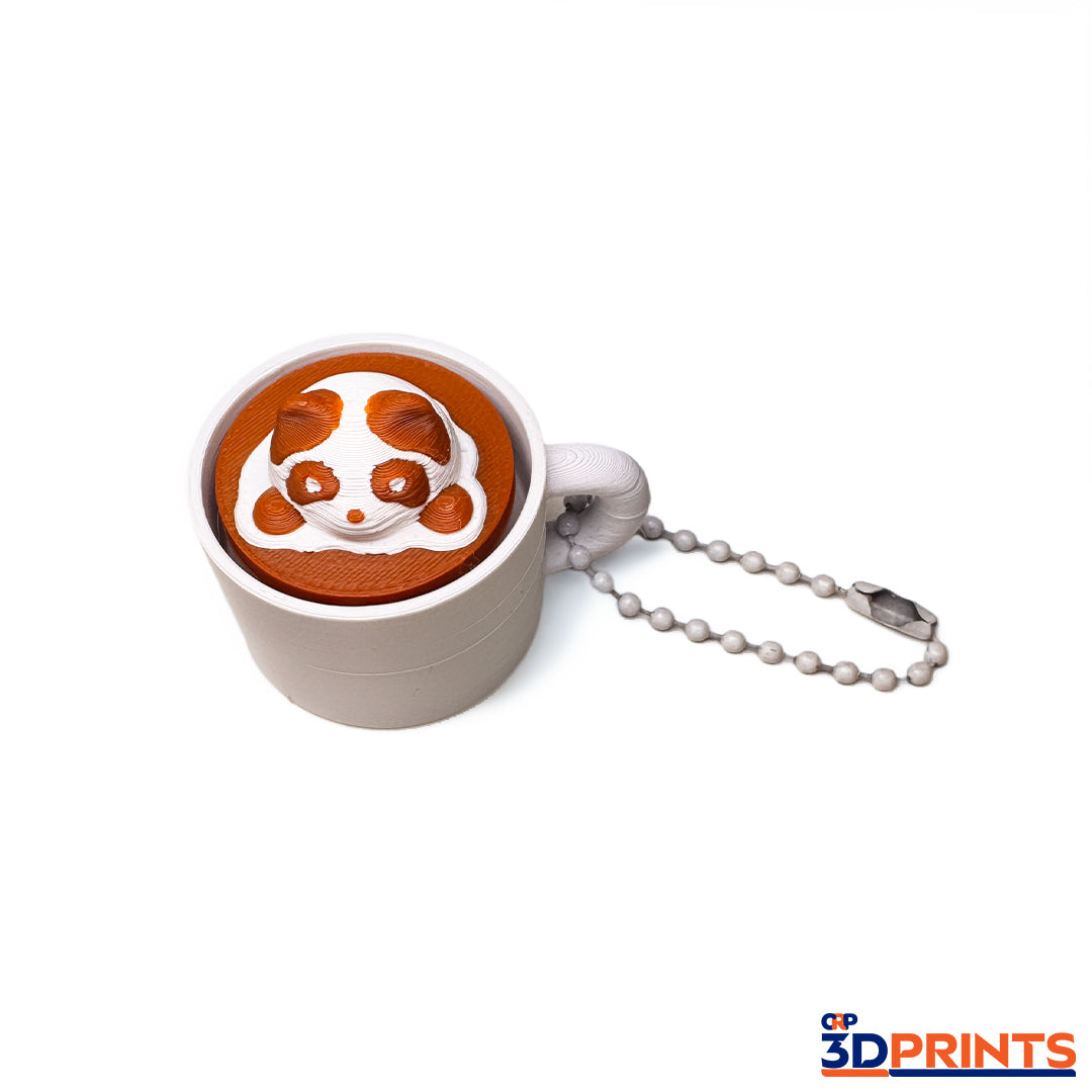 Latte Art Fidget Clicker Keyring