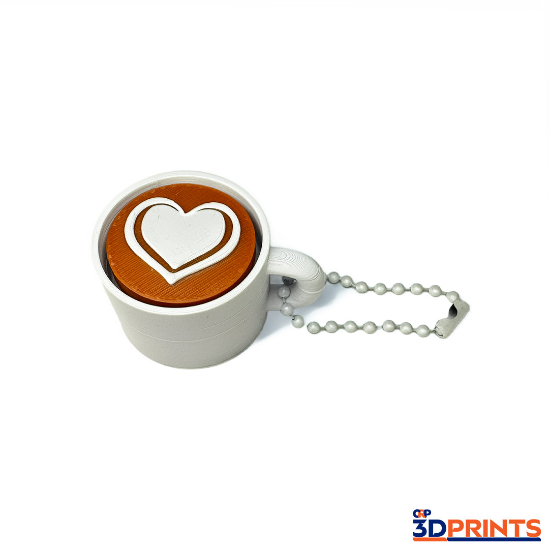 Latte Art Fidget Clicker Keyring