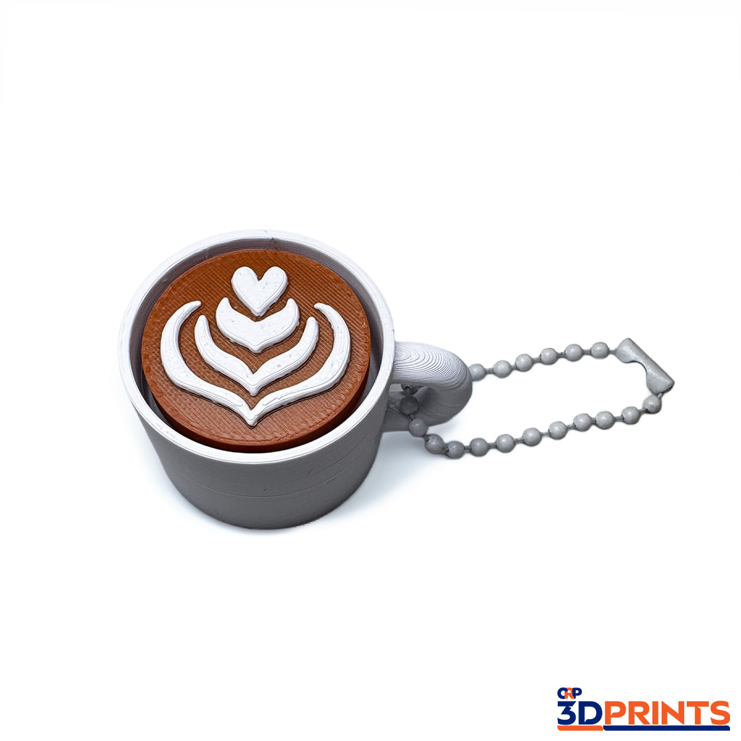 Latte Art Fidget Clicker Keyring