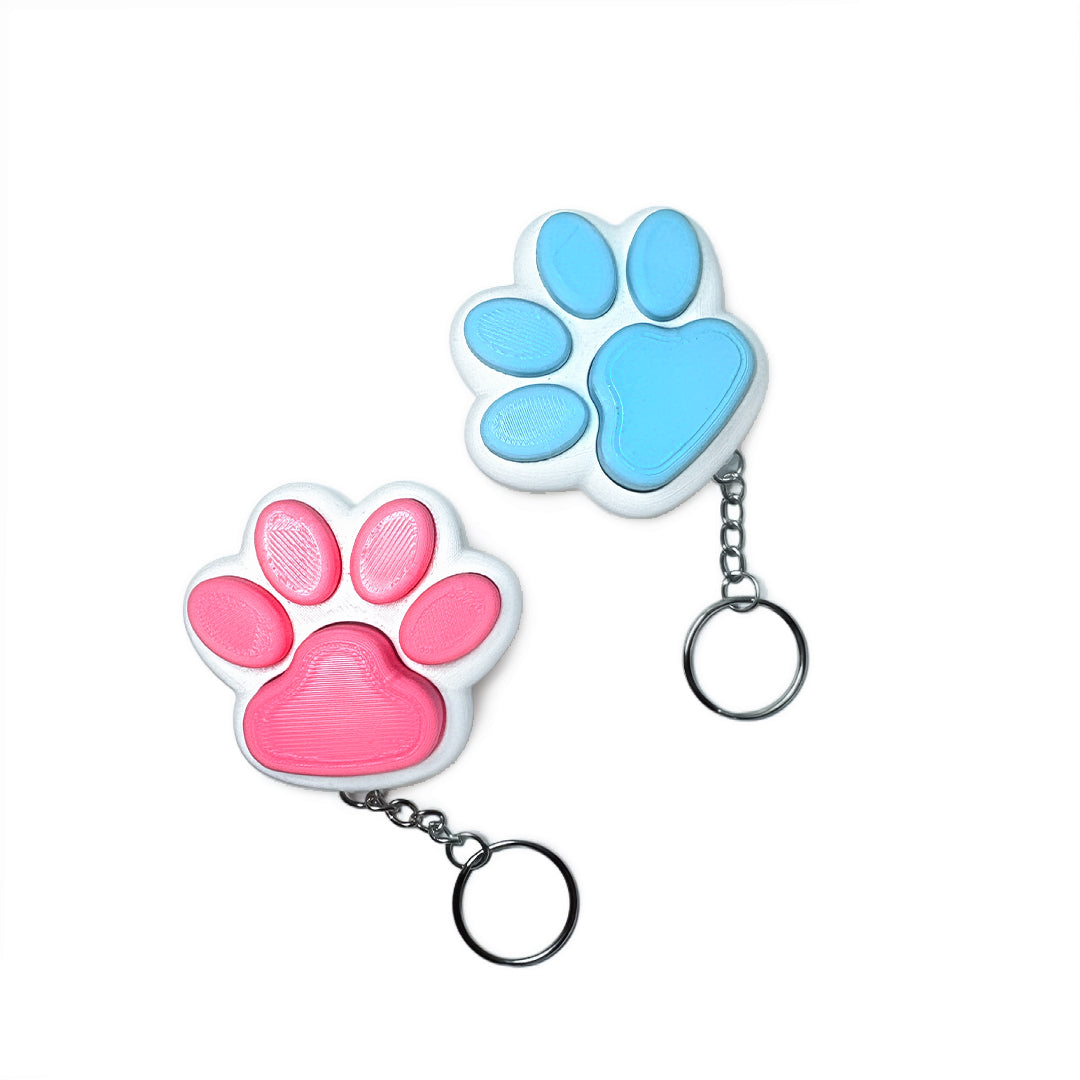 Paw Print Fidget Clicker Keyring